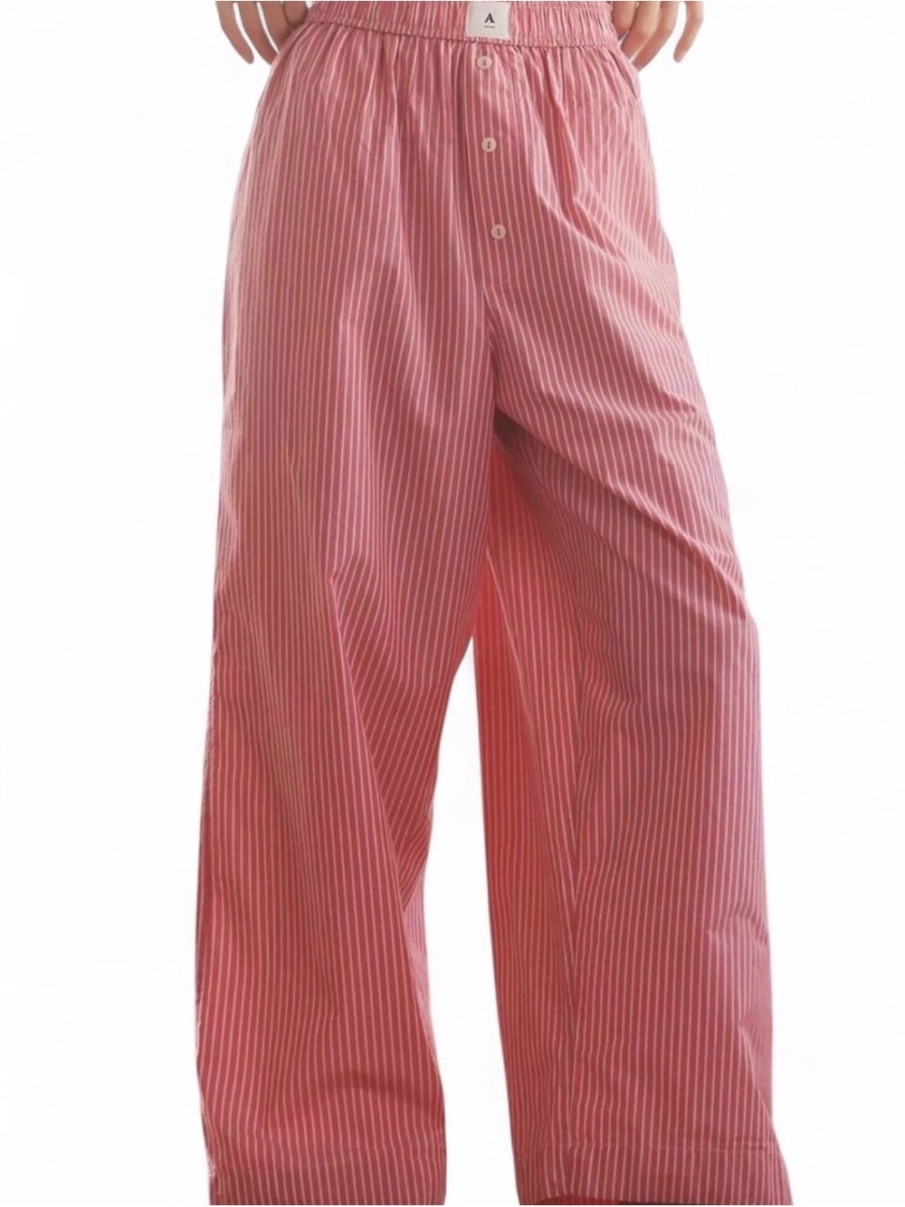 Anthropologie The Wren Striped Boxer Pants Wide Leg Pink/White Stripe Size Small